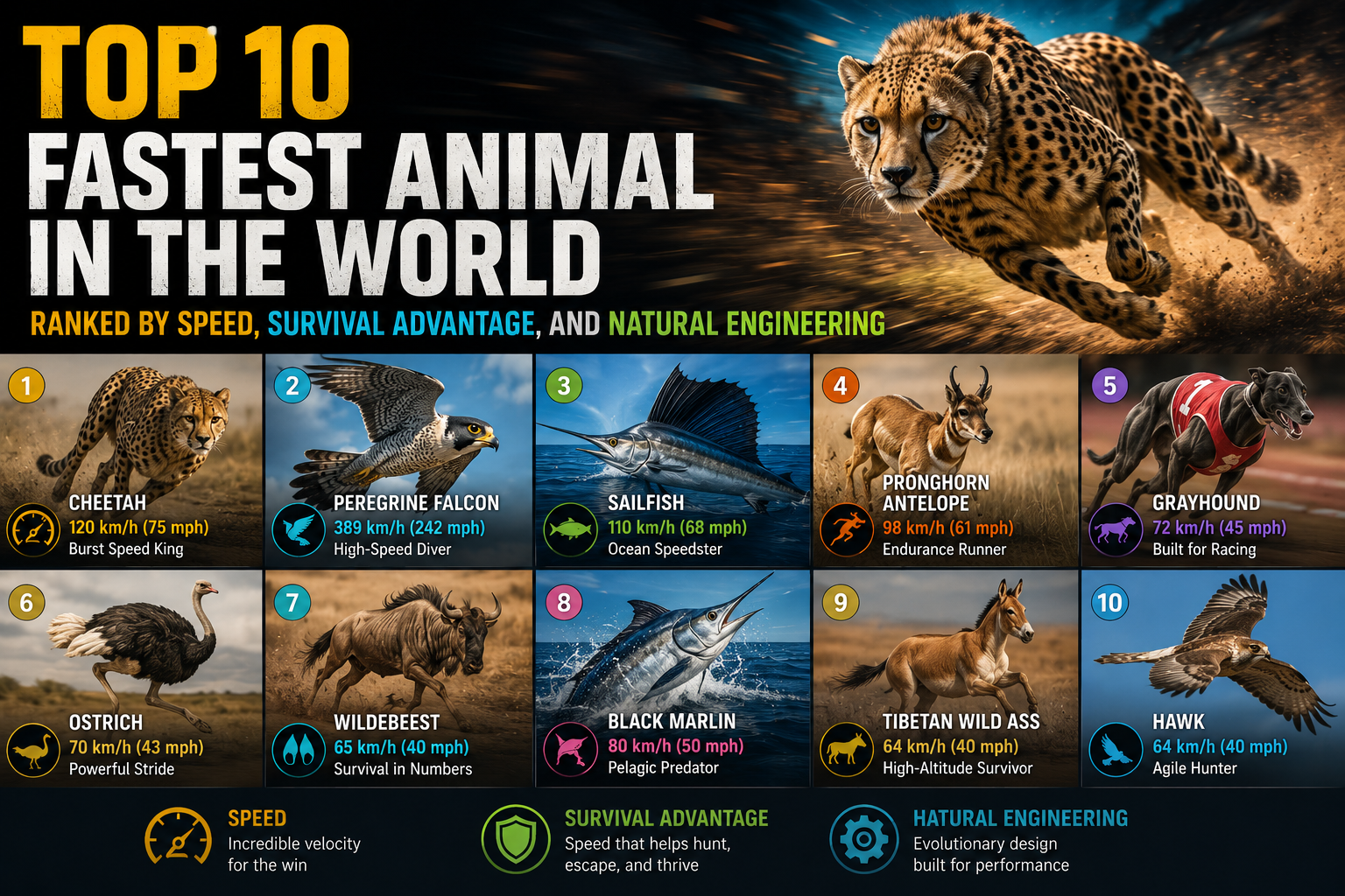 Top 10 Fastest Animal in the World
