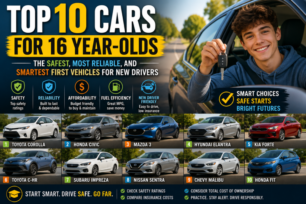 Top 10 Cars for 16 Year-Olds